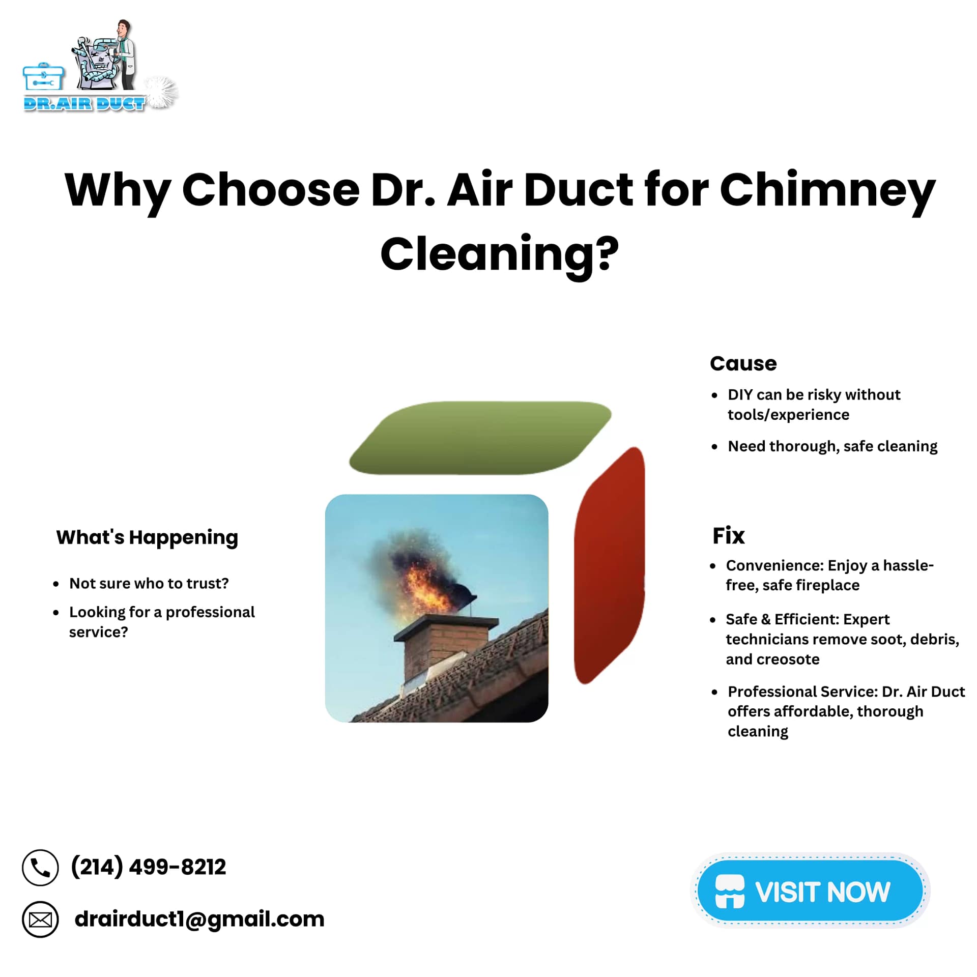 Hire Dr. Air Duct For Professional Chimney Cleaning